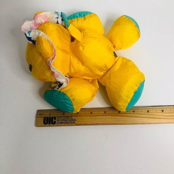 vintage fisher price jungle friends yellow lion rattle #3704 soft plush 1995 - Picture 8 of 9